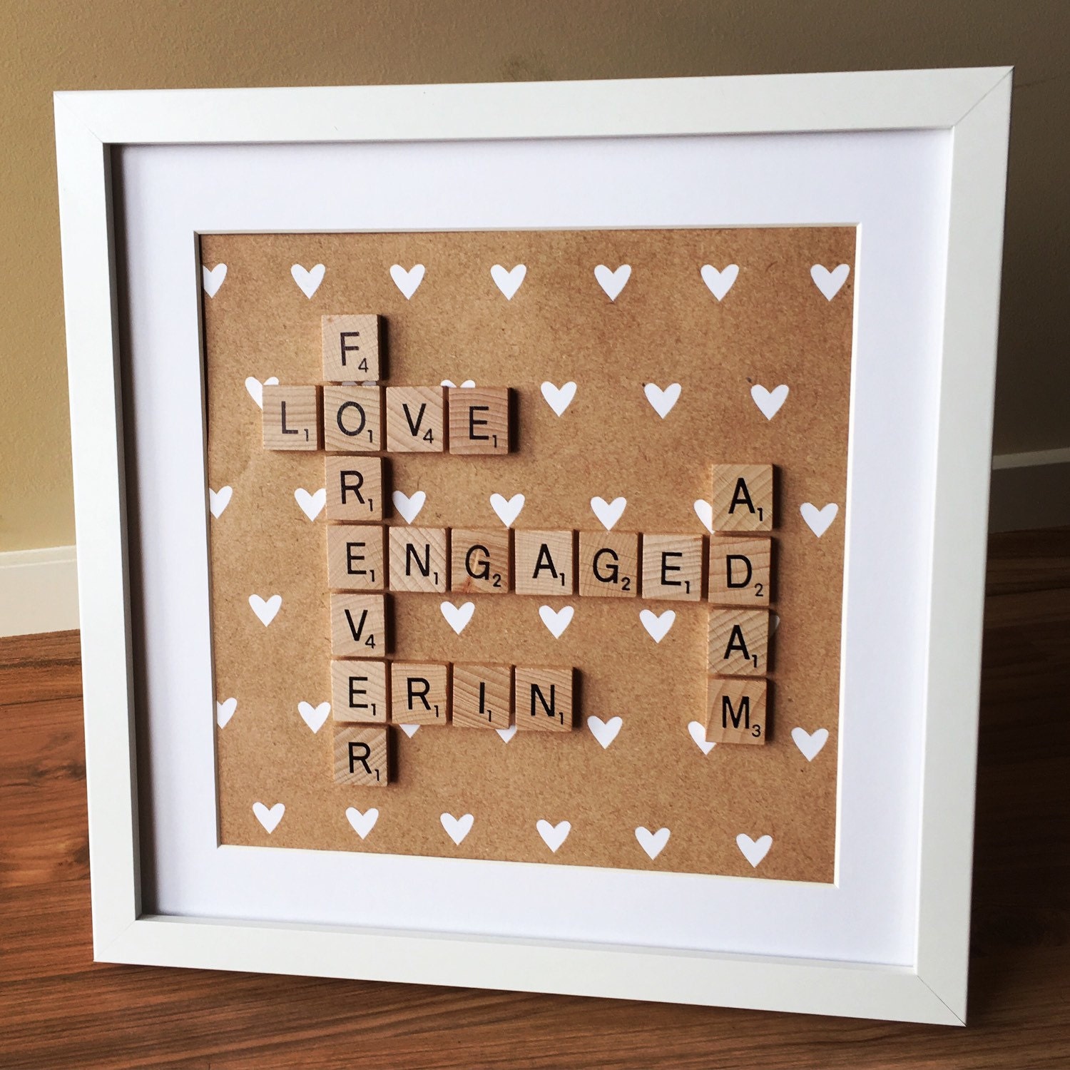 Scrabble frame Wedding gift engagement gift anniversary