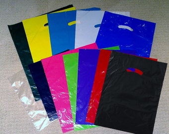 12x15 Super Gloss Plastic Merchandise Party Favor Gift Bag Assorted Colors