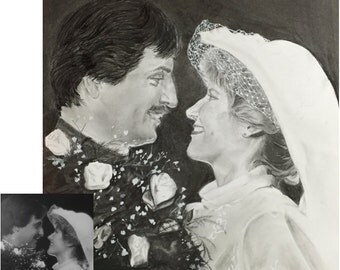 Custom Portrait: 2 subjects - couples, children, baby, pet from original photo