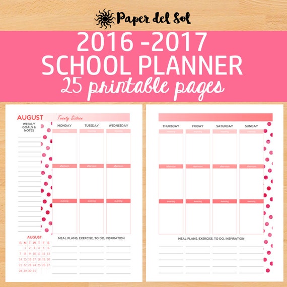 Monthly School Calendar Printable Monthly Calendar by PaperdelSol