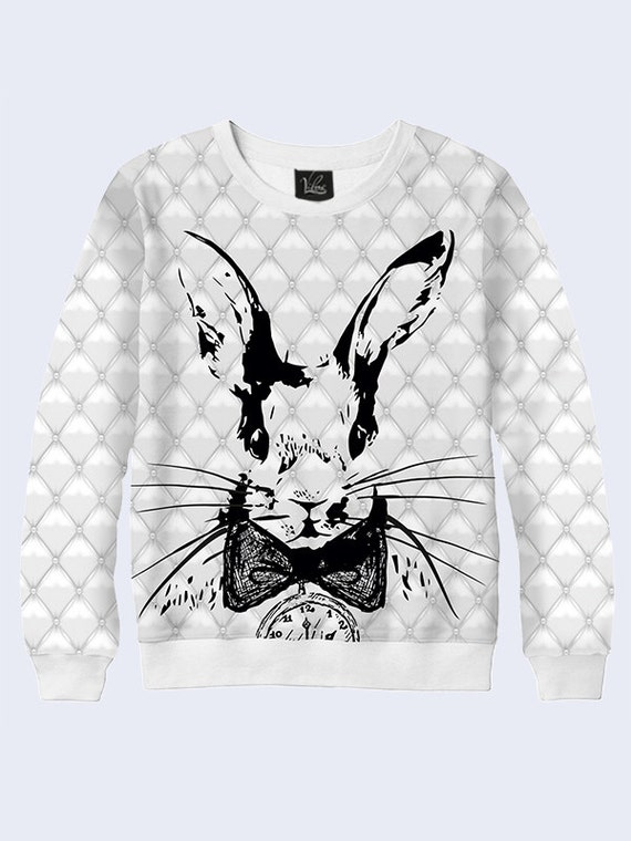 Sweatshirt White Rabbit Sweater Minimalist by Anywaysmile2016