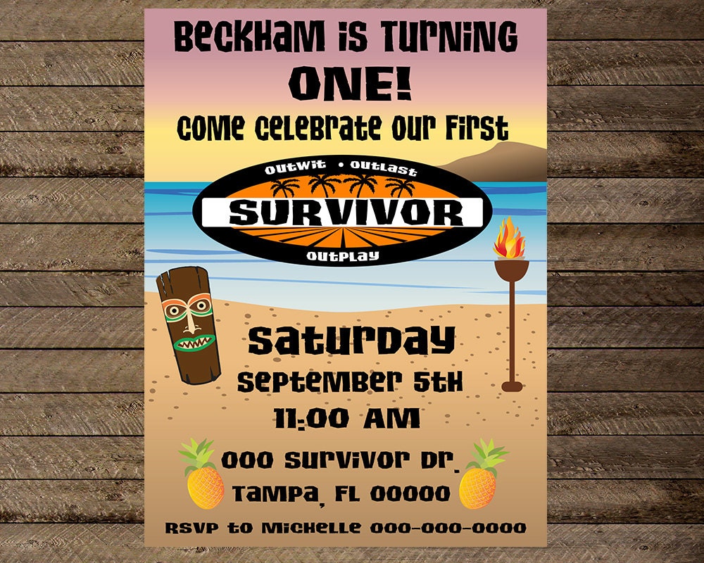 Survivor Birthday Party Invitations 4