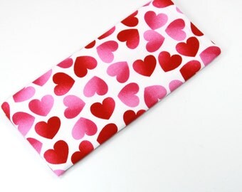 HEARTS Fabric Sunglasses Case, Heart Sunglasses/Eyeglasses Case