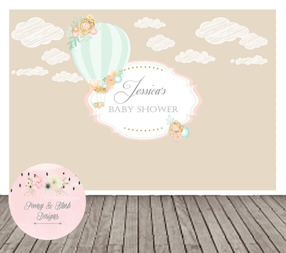 Hot Air Balloon Baby Shower/Birthday Sweet Table Backdrop