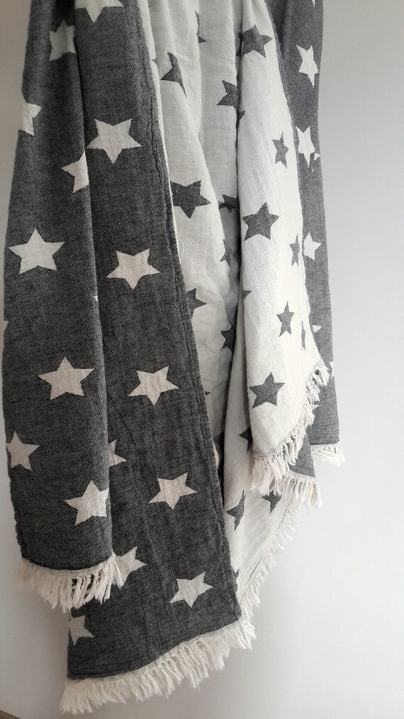 Star blanket Charcoal Gray Blanket Extra by TheMoonKidsBoutique