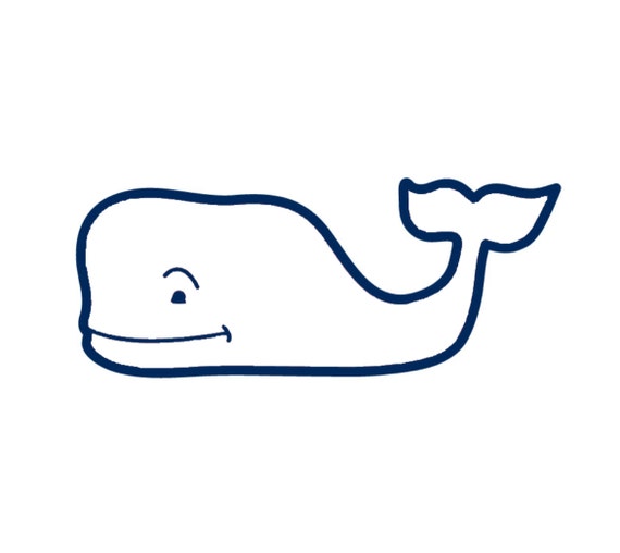 Blank Vineyard Vines Whale Sticker for Coloring by PalmBeachPreppy