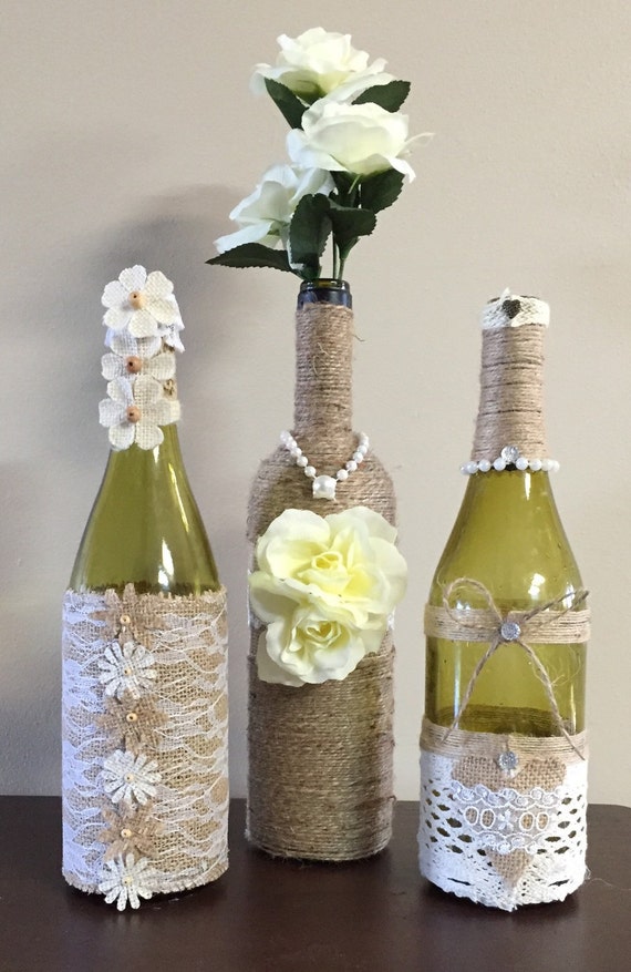 Items similar to Wine bottles to vases on Etsy