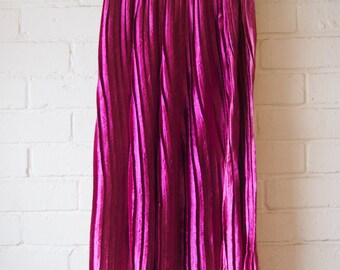 Long magenta (pink) pleated skirt size S