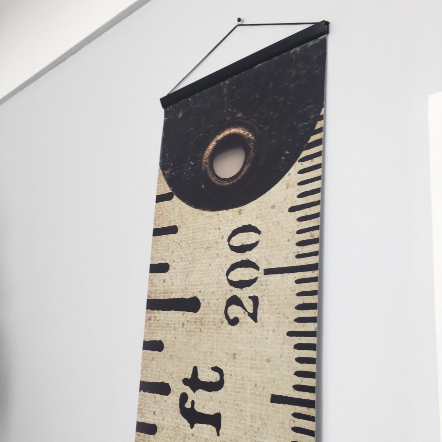 Vintage Inspired Tape Measure Hanging Height Chart, Ruler Growth Chart