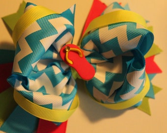 Summertime fun flip flop hair bow
