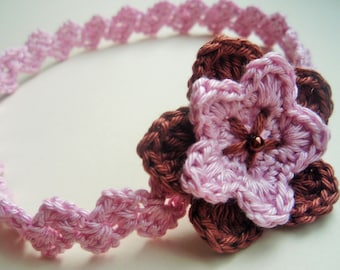 CROCHET PATTERN - Crochet headband pattern - Romantic flower headband - crochet pattern DIY