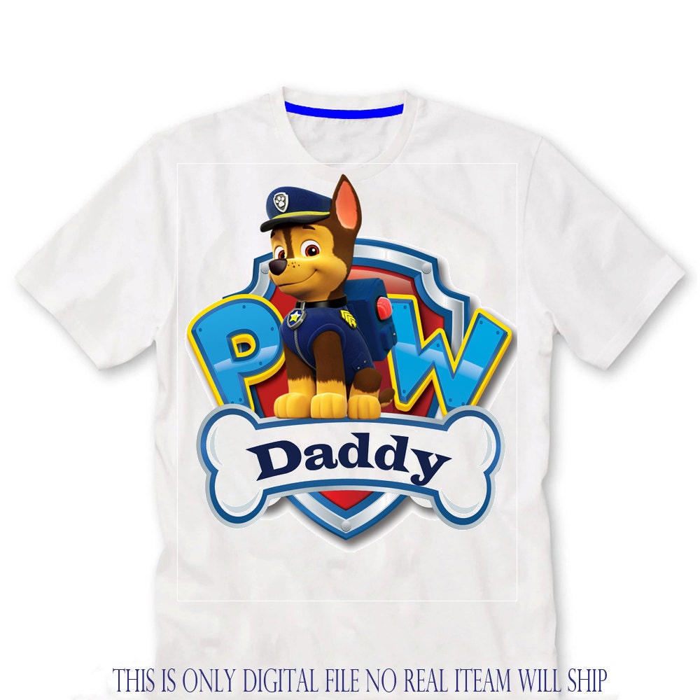 Daddy Paw patrol Birthday Shirt iron on by UniquePrintableart