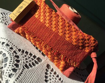 Emma Woven Clutch Wristlet - Checkered Tan