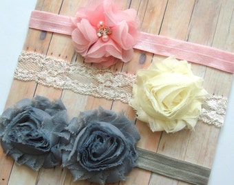 Baby Headbands Set - Newborn Headbands- Baby Girl Headbands - Baby Bows -Baby Hair Accessories - Black Baby Headband - Baby Hair bows