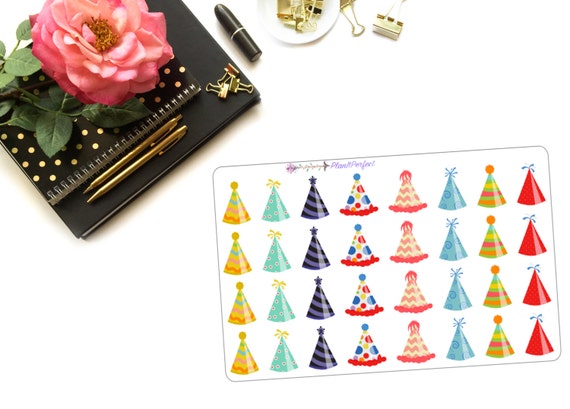 Party Hats Planner Stickers/Party Hat Stickers/Party Stickers.