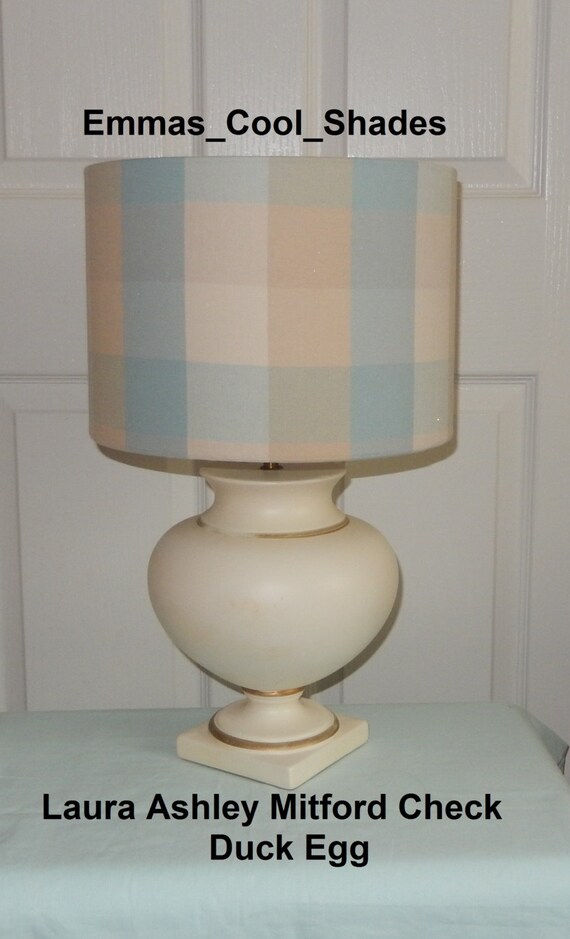New Handmade Lampshade Laura Ashley Mitford Check Duck Egg