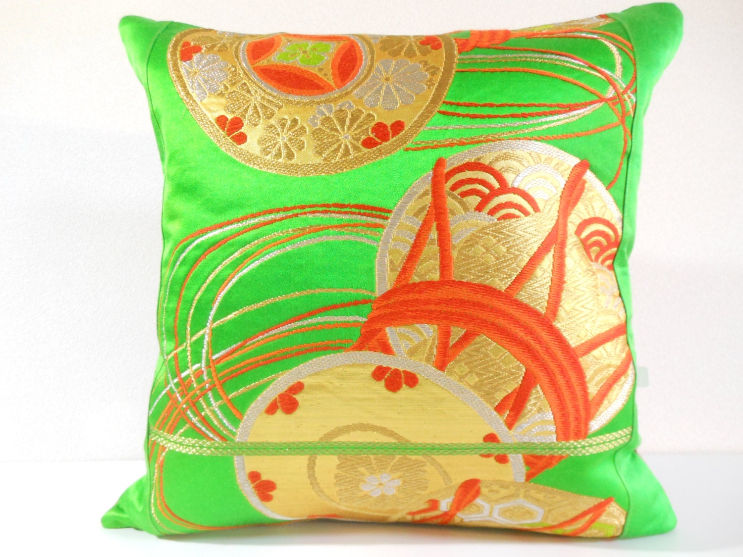 Japanese Silk Kimono Obi Pillow 372 decorative pillow