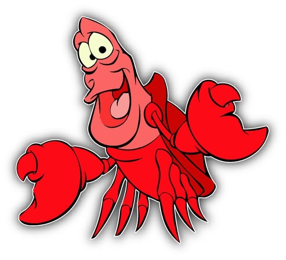 Little Mermaid Sebastian Cartoon Car Bumper Sticker by slonotop