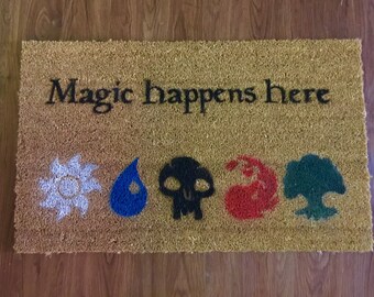 Magic Happens Here (Magic The Gathering) Inspired Decorative Doormat