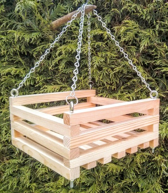 Square wooden hanging basket / Orchid basket