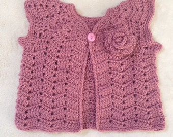 Tunisian Crochet Baby Cardigan Crochet by KnittyBittyHandmade