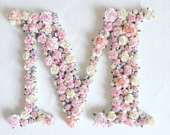 Custom order floral letter //baby shower gift// wedding decor // home decor