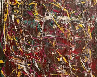 Original acrylic abstract painting on stretched canvas