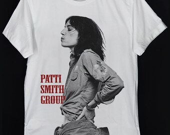 Patricia Lee Patti Smith GROUP Punk Rocker M Train White Crew Neck Unisex T-Shirt S-XXL