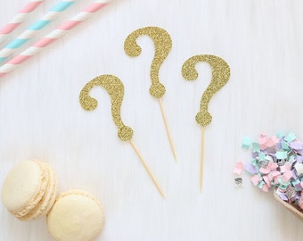 Gender Reveal Cupcake Toppers (Set of 12) | Question Mark Cupcake Toppers | Baby Shower Cupcake Toppers | Gender Reveal Party | Boy or Girl