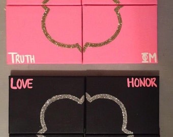Phi mu 4 piece canvas