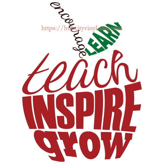 Download Teach Inspire Grow Vinyl Decal by HubCityVinyl on Etsy