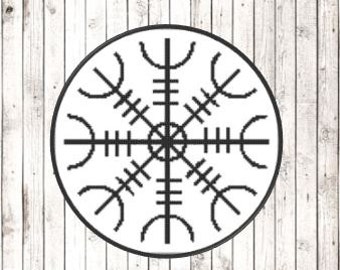 Viking Vegvisir Protection/Safe Travel Symbol Design Cross