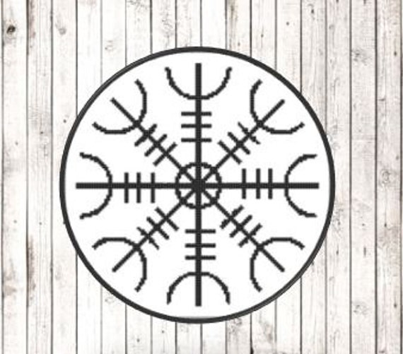 Viking Helm Of Awe Protection Symbol Cross Stitch Download