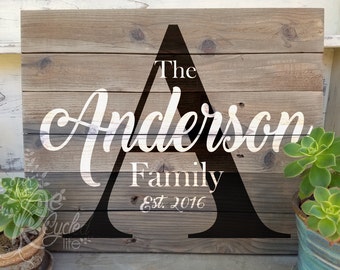 Custom Family Sign, Personalized Family Sig, Family Established Sign, Wedding Decor, Newlywed Gift, Custom Name Sign, Last Name Sign