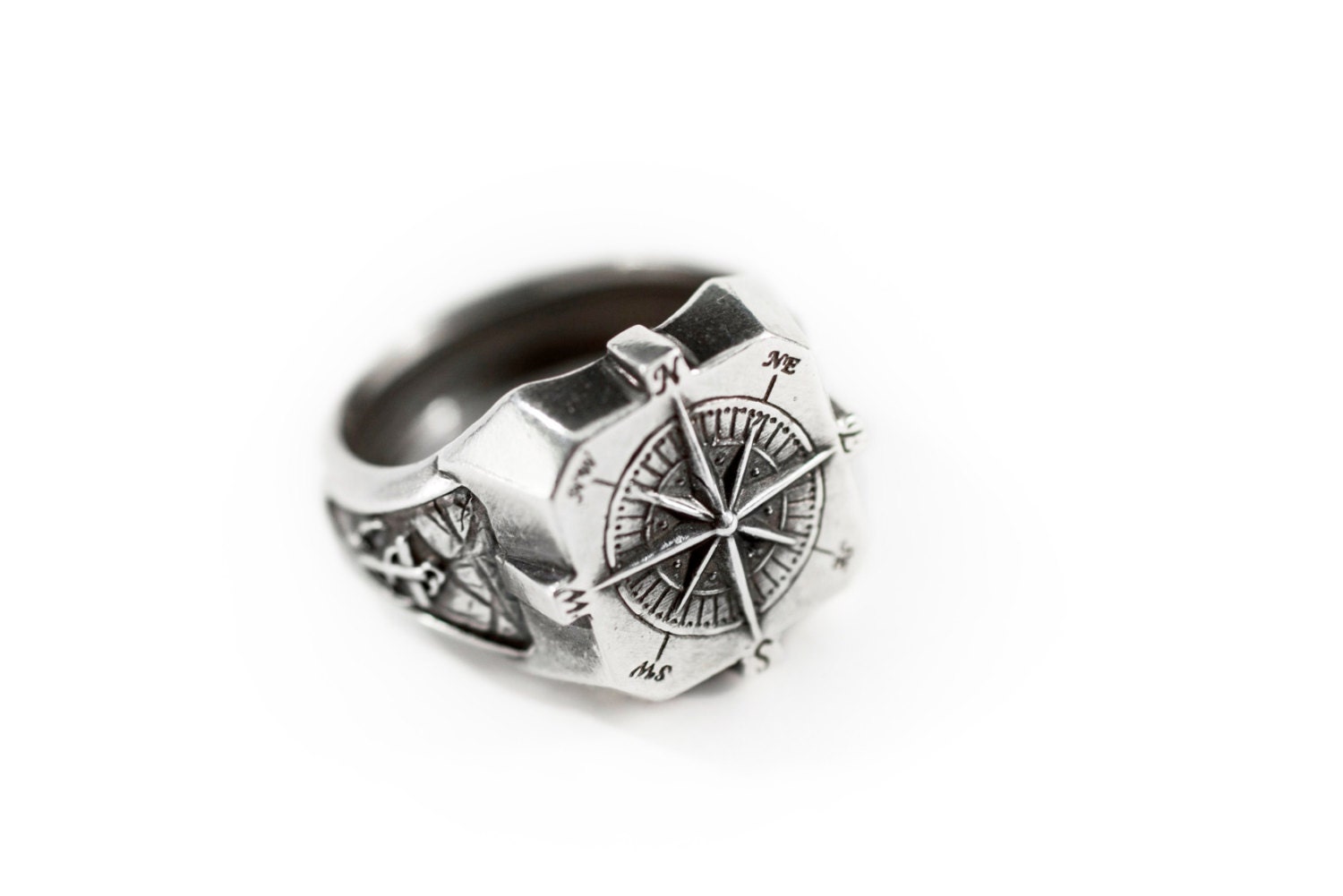 silver ring naval ring nautical mens ring sailor ring