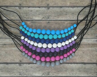 SALE! 2 for 11! Teething necklace, nursing necklace, teether, silicone teething necklace, chewelry, chewy necklace, plain teething necklace
