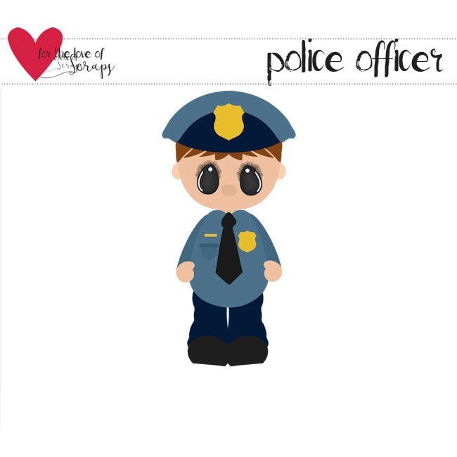 Police Officer Layered Template PLUS PNG Instant by loveofscraps