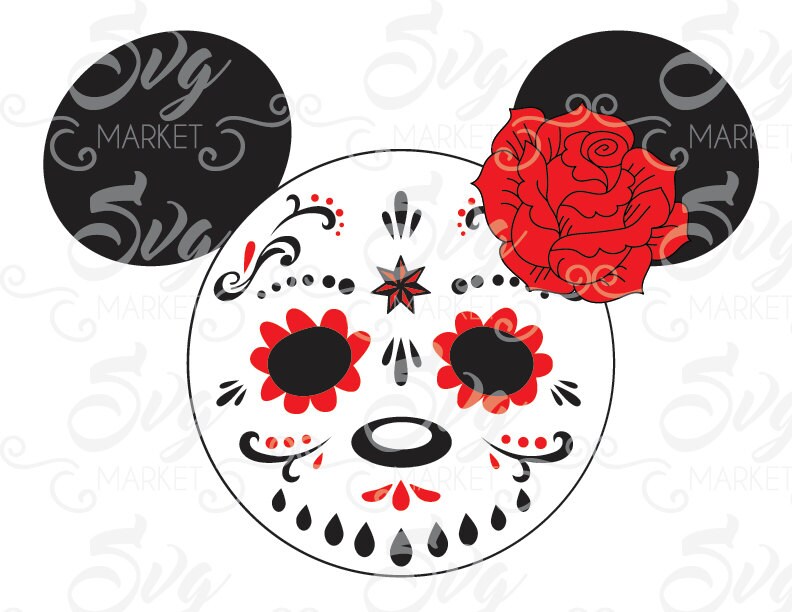 Minnie Mouse Day of Death Sugar Skull Cuttable Design File