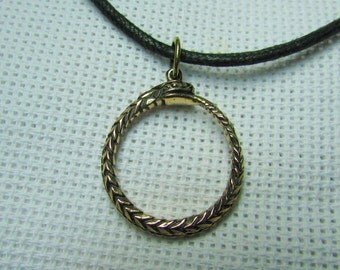 Ouroboros or Uroboros Pendant Bronze Amulets Infinity