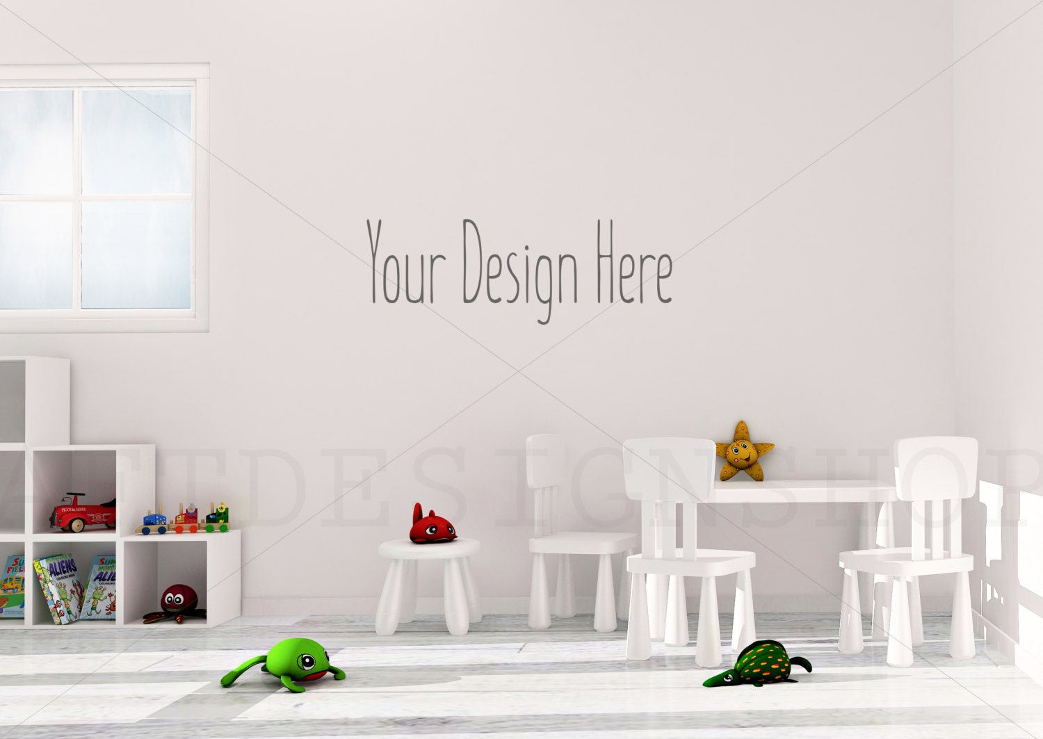 Download Blank Wall Mockup/ Play Room Mock Up /Styled Stock