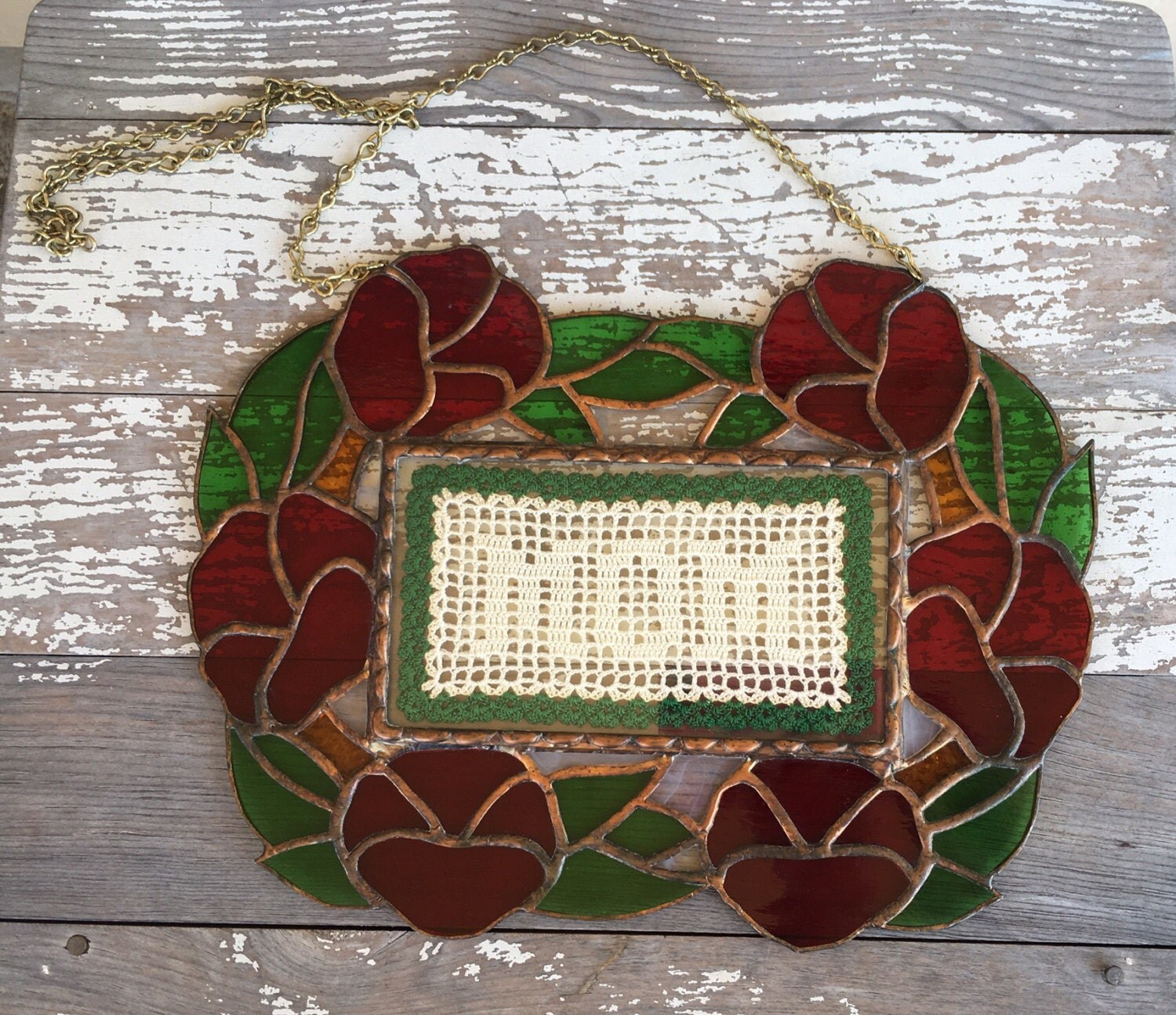 Vintage Stained Glass and Needlepoint Mom
