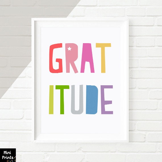 NURSERY Be Grateful Printable Gratitude Sign Printable Wall