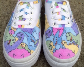 Custom Keds or Vans Shoes - "Dinosaur Party" Hand-Drawn Design - KIDS
