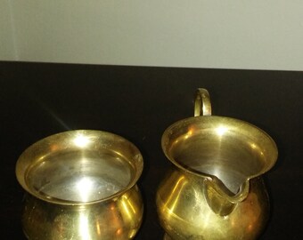 Vintage W.A. EPNS India Silver Plate Creamer and Sugar Bowl Set