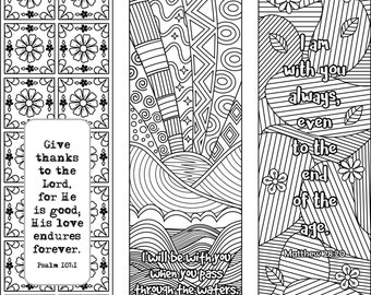 Printable 8 Coloring Bookmarks Four 4 with quotes and four