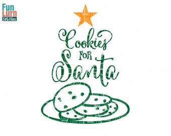 Cookies for Santa SVG, Christmas SVG, Christmas Tree, star, plate ,svg png dxf eps use with Silhouette Cameo, Cricut Air etc