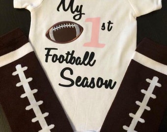 My First Football Season Onesie Baby Girl WITHOUT LEG WARMERS