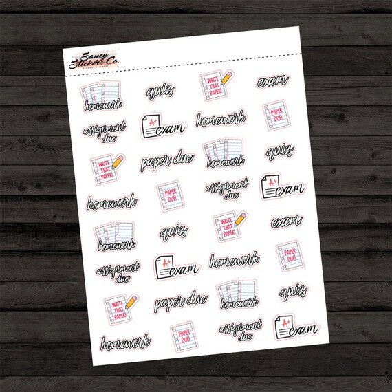 Assignment College/School Planner Stickers for use with Erin
