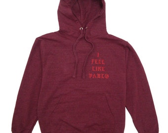 I Feel like Pablo Yeezy MSG Kanye West Sweater The Real Life of Pablo Heather Cardinal / Black Hoodie