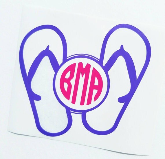 Flip Flop Sticker // Flip Flop Monogram // Flip Flop Decal